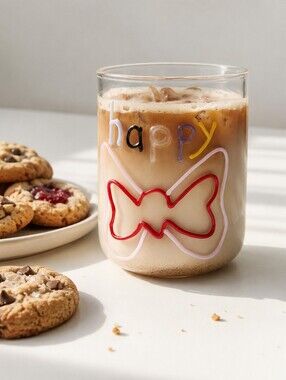 Anthropologie The Love Notes Icon Juice Glass Happy